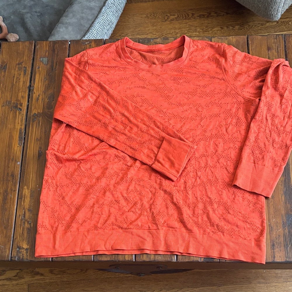 lululemon athletica Fiery Orange Long Sleeve Shirt